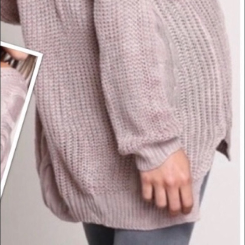 LAST 1💜SUPER SOFT CRISSCROSS KNIT WEAVE SWEATER - Picture 4 of 6